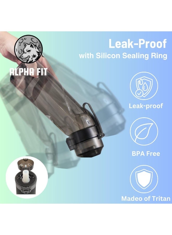ألفا فت زجاجة ماء Alpha Fit سعة 650 مل (22 أونصة) مع 7 كبسولات عطرية – مادة Tritan خالية من BPA، مانعة للتسرب مع حزام، متوافقة مع كبسولات Air Up للأطفال والمراهقين - Image 4